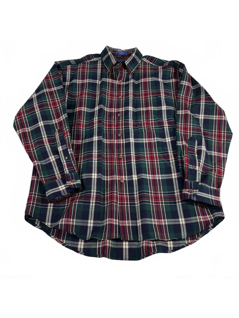 Sir Pendleton Men's Hunter Green Tartan Plaid Wool Button-Down Shirt L